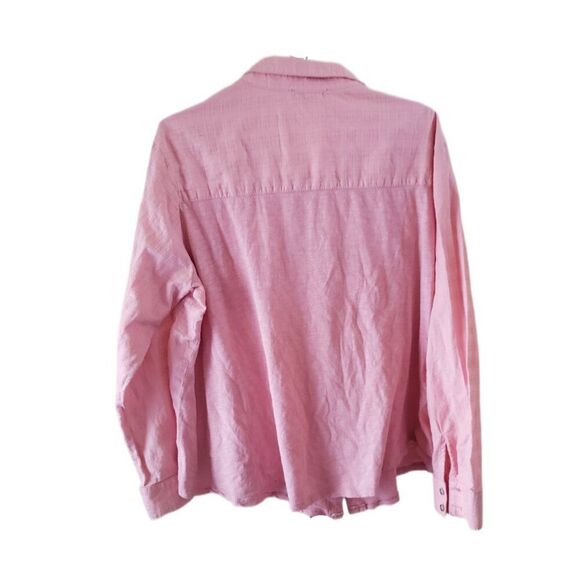 Vintage America Pink Button Up Long Sleeve Shirt with Pockets - Picture 2 of 3